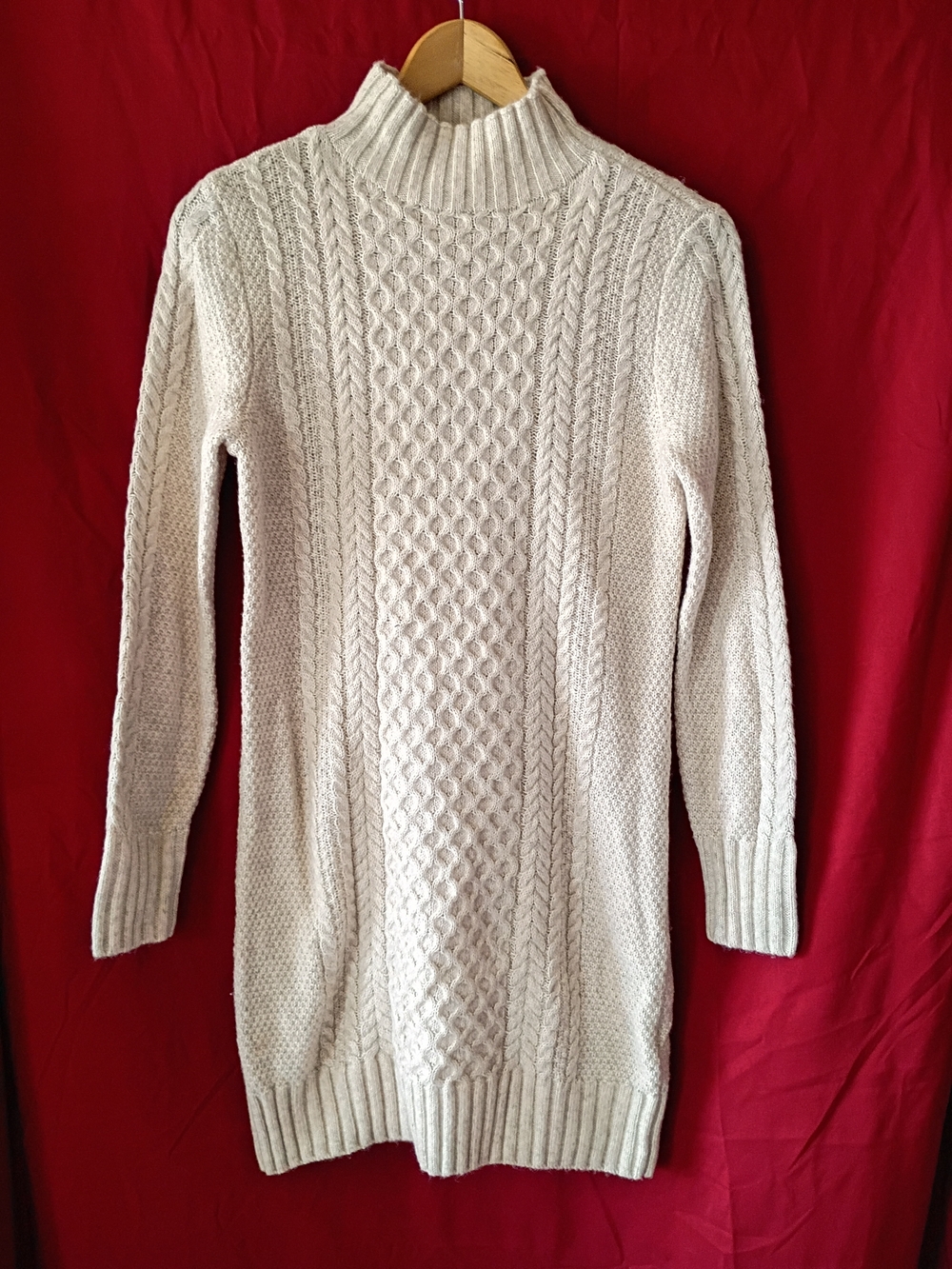 Abercrombie & Fitch Cream Cable Knit Turtleneck Sweater